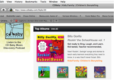 Top Selling Kids Music_Billy Gorilly: ROCKIN' THE SCHOOLHOUSE VOL. 1 Click image to view, listen, or buy CD 