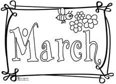 Click to download and pring March coloring page