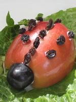 image of ladybug apple snack