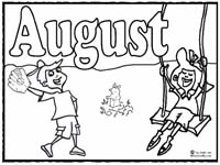Click image to print August Coloring Page