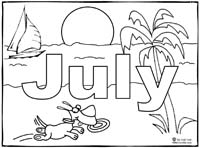 Click image to print July Coloring Page