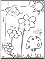 Click to download and print spring coloring page