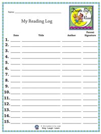 Click to download Reading Log - Dream Big Read