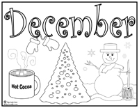 Click to Print December Coloring Page