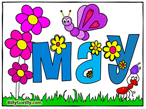 May coloring page image