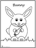 Click bunny image to download and print coloring page