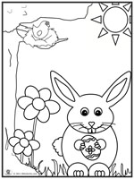 Click to download and print bunny-flower-coloring page