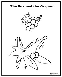 Fox and the Grapes coloring page
