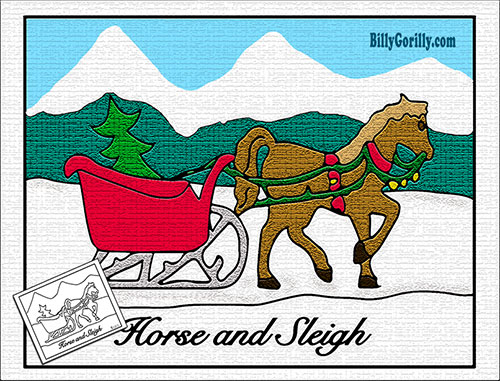 horse and sleigh coloring page