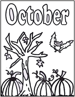Click image to download and print October coloring page